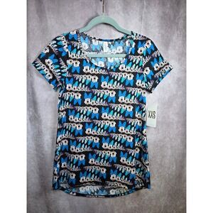LuLaRoe Classic T XXS Black Disney Minnie Mouse Bow Print Short Sleeve Top Shirt